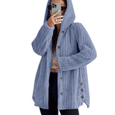 Hooded Loose Plush Coat
