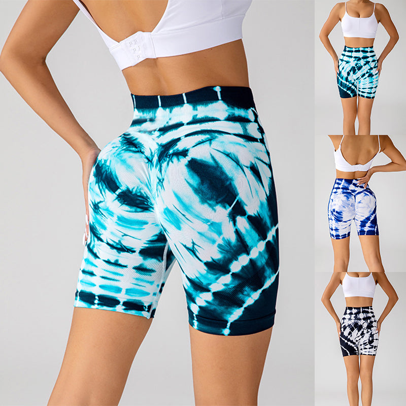 Shorts de yoga à tie-dye