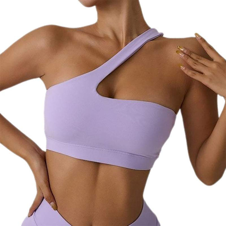 soutien-gorge fitness femme une épaule design moderne confortable et respirant pour yoga