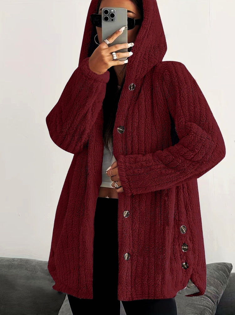 Hooded Loose Plush Coat