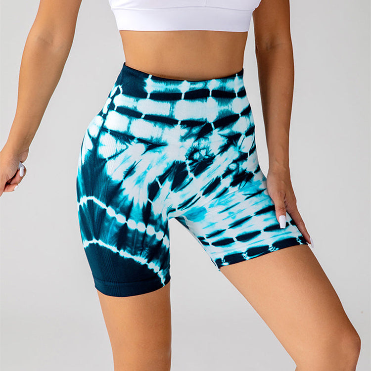 Shorts de yoga à tie-dye