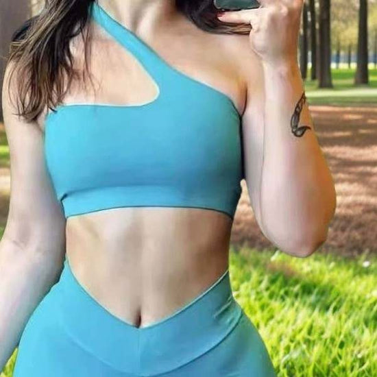 soutien-gorge fitness une épaule design moderne pour yoga et fitness, confort respirant et coupe slim ajustée