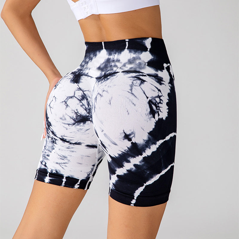 Shorts de yoga à tie-dye