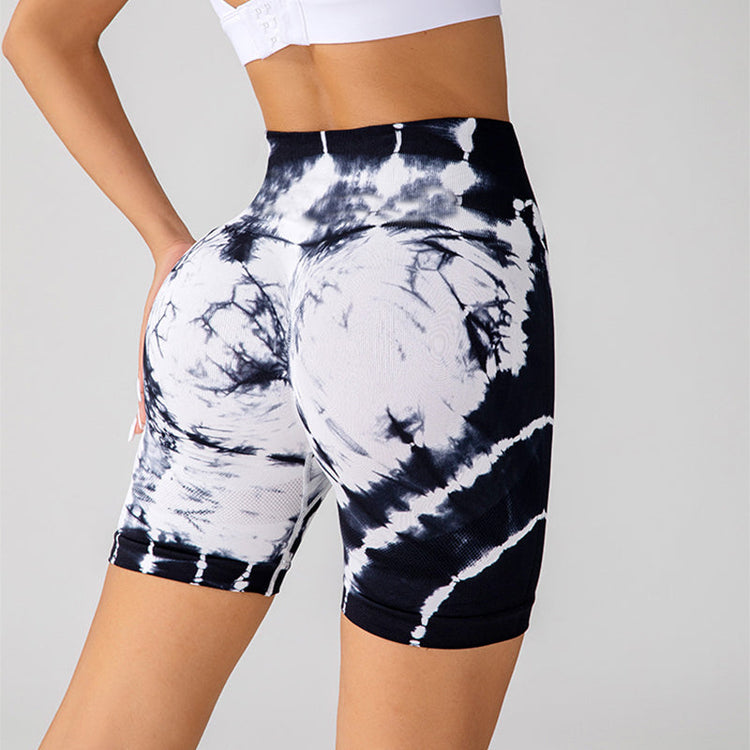 Shorts de yoga à tie-dye